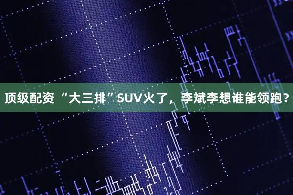 顶级配资 “大三排”SUV火了，李斌李想谁能领跑？