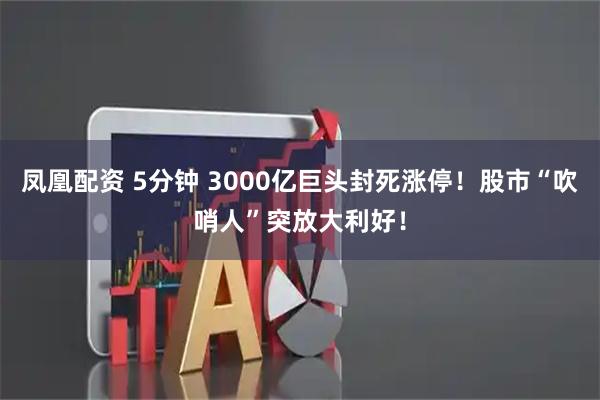 凤凰配资 5分钟 3000亿巨头封死涨停！股市“吹哨人”突放大利好！